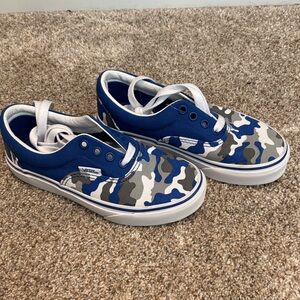 Vans Kids Sneakers in Blue and Gray Camo